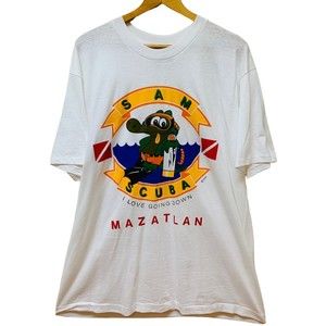 Vtg 80's Poco Loco Club Sam Scuba Mazatlan "I Love Going Down" Graphic T Shirt